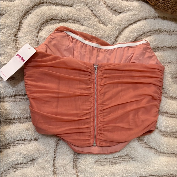Orange Ruched One-Shoulder Top - Picture 2 of 2